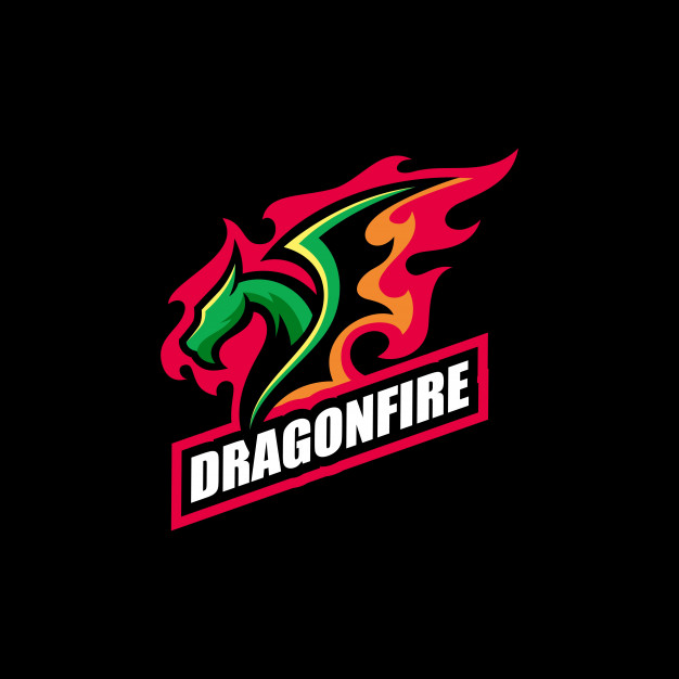 626x626 Abstract Dragon Fire Illustration Vector Design Template Vector