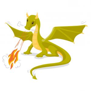 300x300 Green Magical Dragon Breathing Fire Vector Hoodamathrun