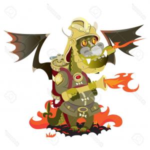 300x300 Photostock Vector Dragon In A Fire That Puts Out Fire Vector