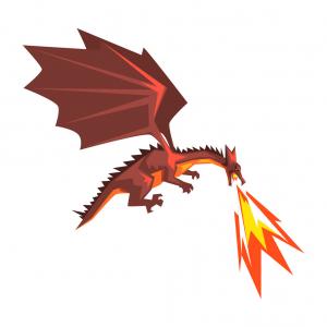 300x300 Red Dragon Spitting Fire Mythical Fire Breathing Vector Createmepink