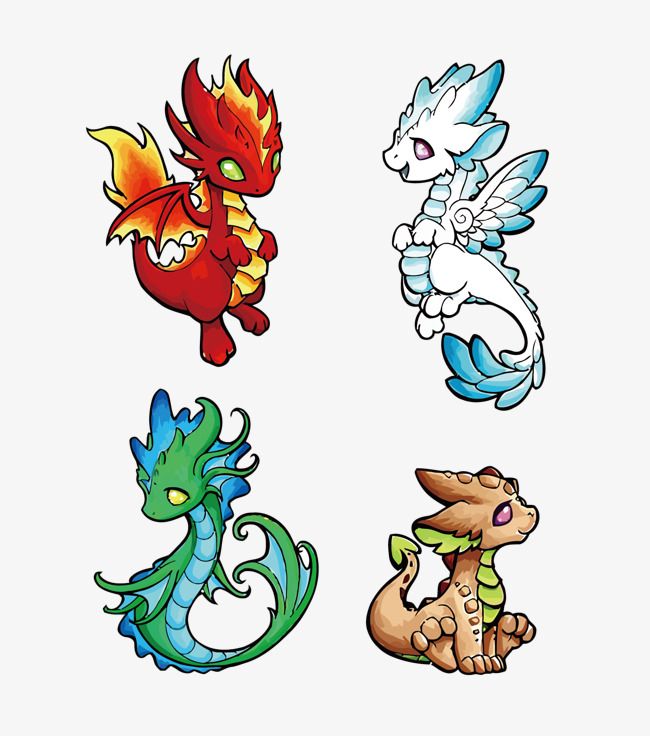 650x736 Vector Water And Fire Earth Four Elements Dragons, Water Vector
