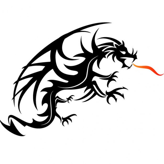 626x626 Black Dragon Spitting Fire Vector Free Download