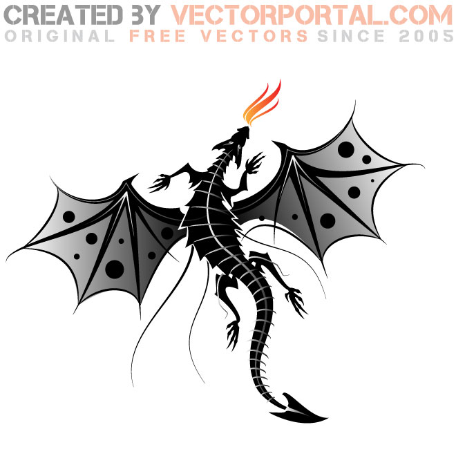 660x660 Dragon Fire Vector Image
