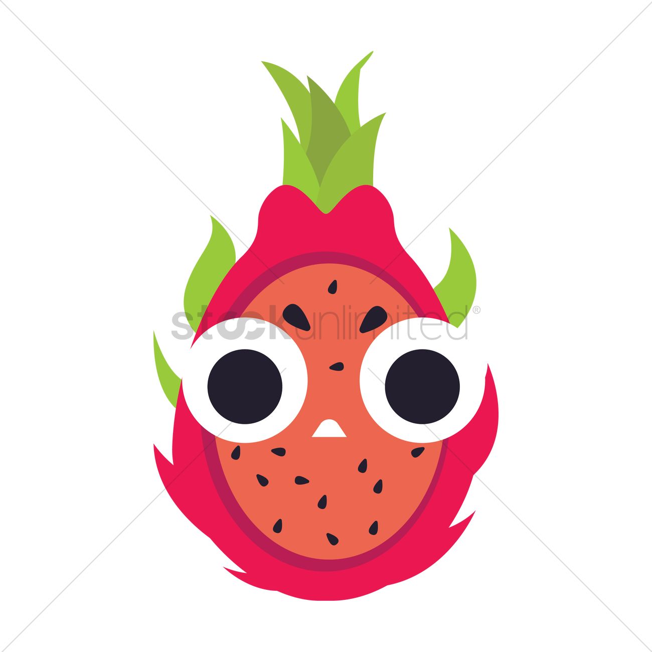 1300x1300 Dragon Fruit Vector Image
