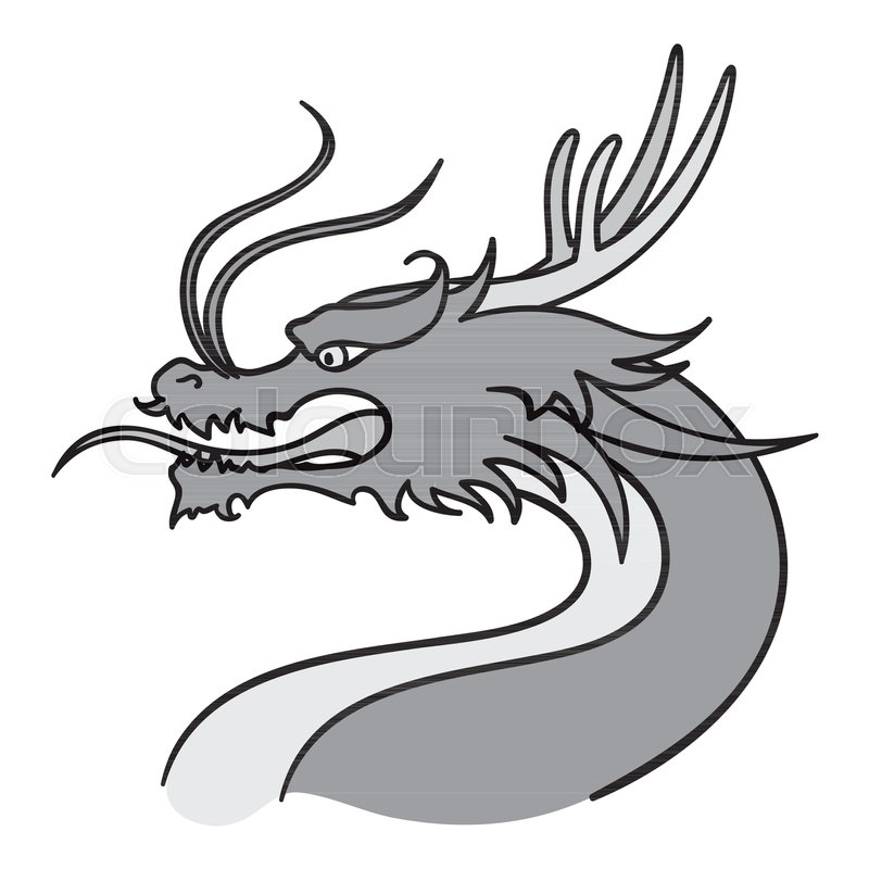 800x800 Dragon Icon In Monochrome Style Stock Vector Colourbox