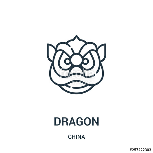 500x500 Dragon Icon Vector From China Collection Thin Line Dragon Outline