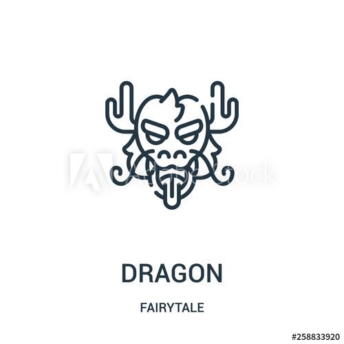 500x500 Dragon Icon Vector From Fairytale Collection Thin Line Dragon