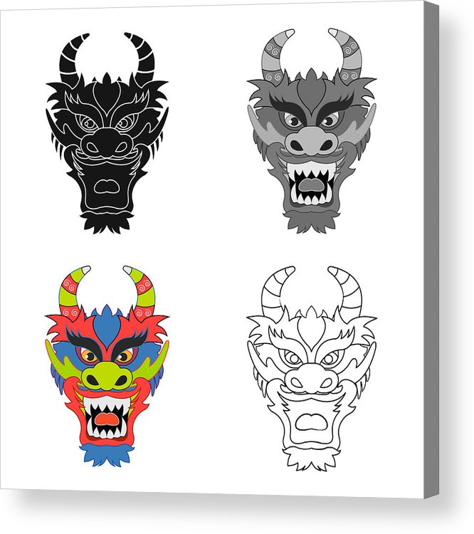 666x750 Dragon Icon In Cartoon Style Isolated On White Background Japan