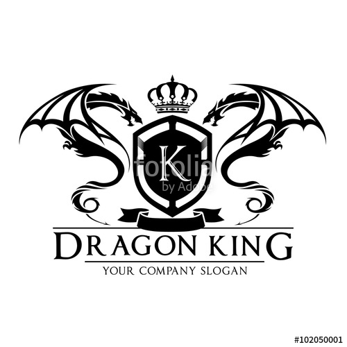 500x500 Dragon King Logo,dragon Logo,crest Logo,vector Logo Template