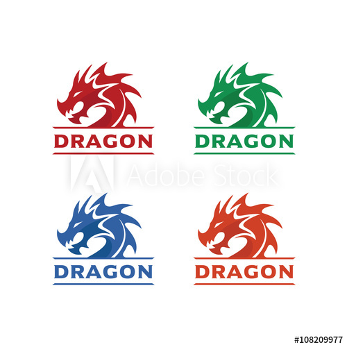500x500 Dragon Head Logo Template, Dragon Brand Identity, Dragon Logo