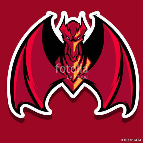 Powerfull Red Dragon Mascot Logo Team Or Gaming Print Stock Image 500x500 Powerfull Red Dragon Mascot Logo Team Or Gaming Print Stock Image