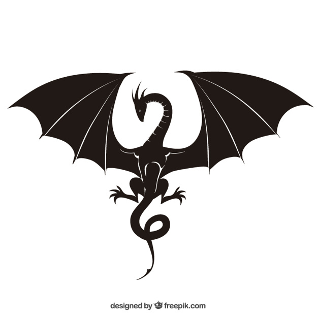 626x626 Dragon Silhouette Vector Free Download