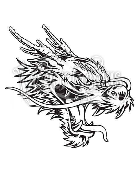 468x580 Action Chinese Dragon Tattoo Clipart
