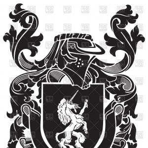 300x300 Knightly Royal Coats Of Arms With Dragon Medieval Heraldry Vector