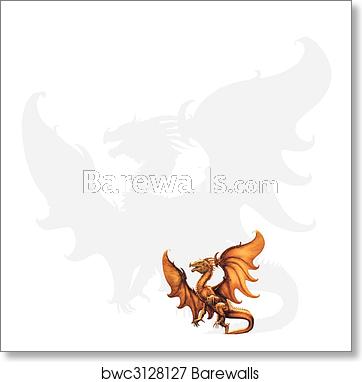 362x382 Medieval Dragon Vector Art Print Barewalls Posters Prints