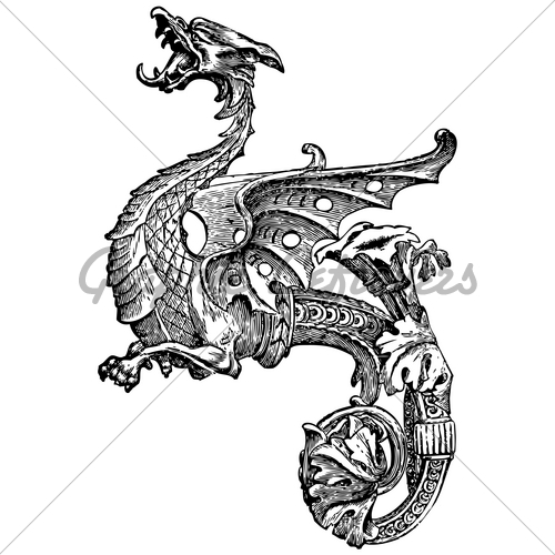 500x500 Vector Ornate Dragon Gl Stock Images