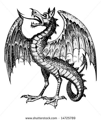 394x470 Vintage Dragon Vector Stock Photos, Images, Pictures