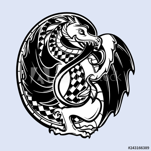 500x500 Decorative Dragon Medieval Gothic Style Concept Art Design