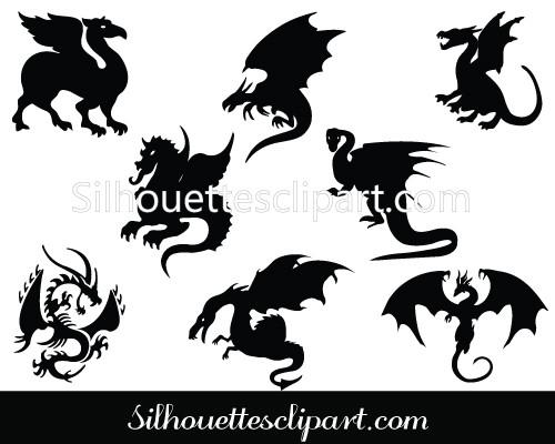 500x400 Dragon Silhouette Chinese Dragon Clipart Dragon Tattoo