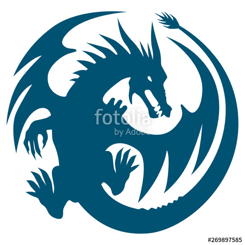 500x500 Dragon Silhouette Stock Image And Royalty Free Vector
