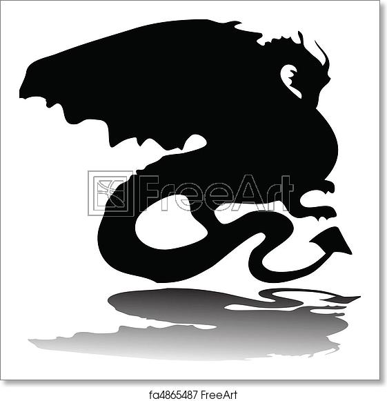 561x581 Free Art Print Of Black Dragon Black Dragon Silhouette Vector