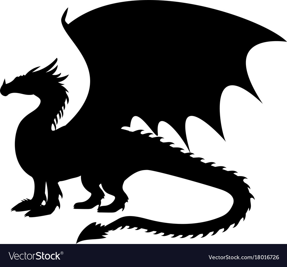 1000x928 Silhouette Of A Dragon