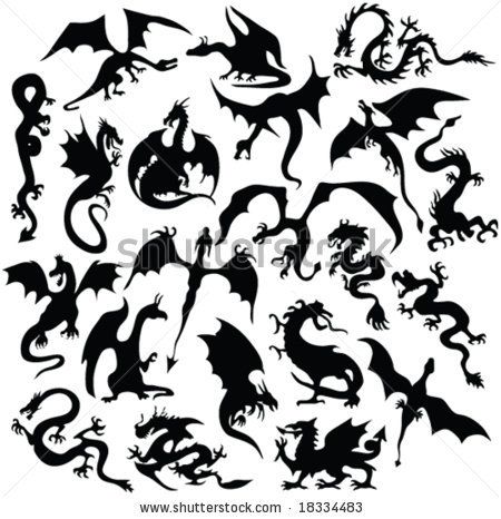 450x466 Dragons Silhouette Collection