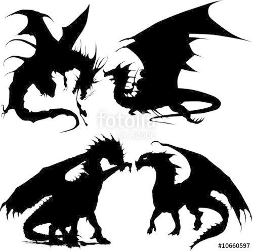 500x496 Dragons Silhouettes Vector Stock Image And Royalty Free Vector