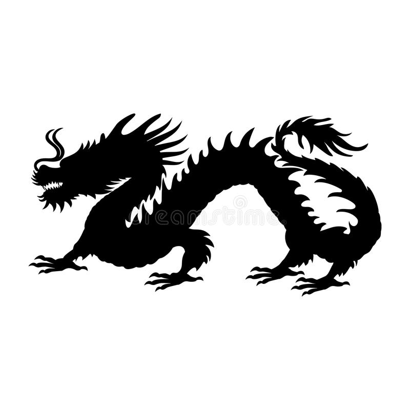 800x800 Chinese Dragon Silhouette Vector