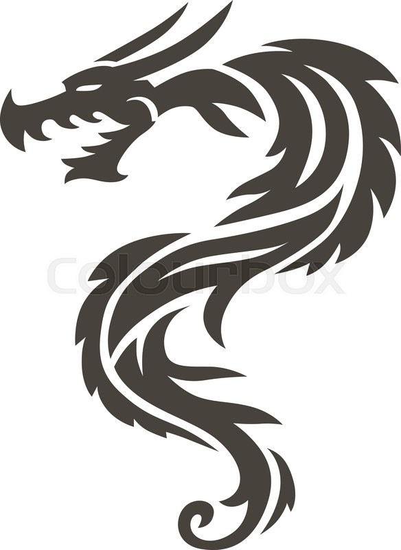 Dragon Tattoo White Background Vector Stock Vector Colourbox 584x800 Dragon Tattoo White Background Vector Stock Vector Colourbox