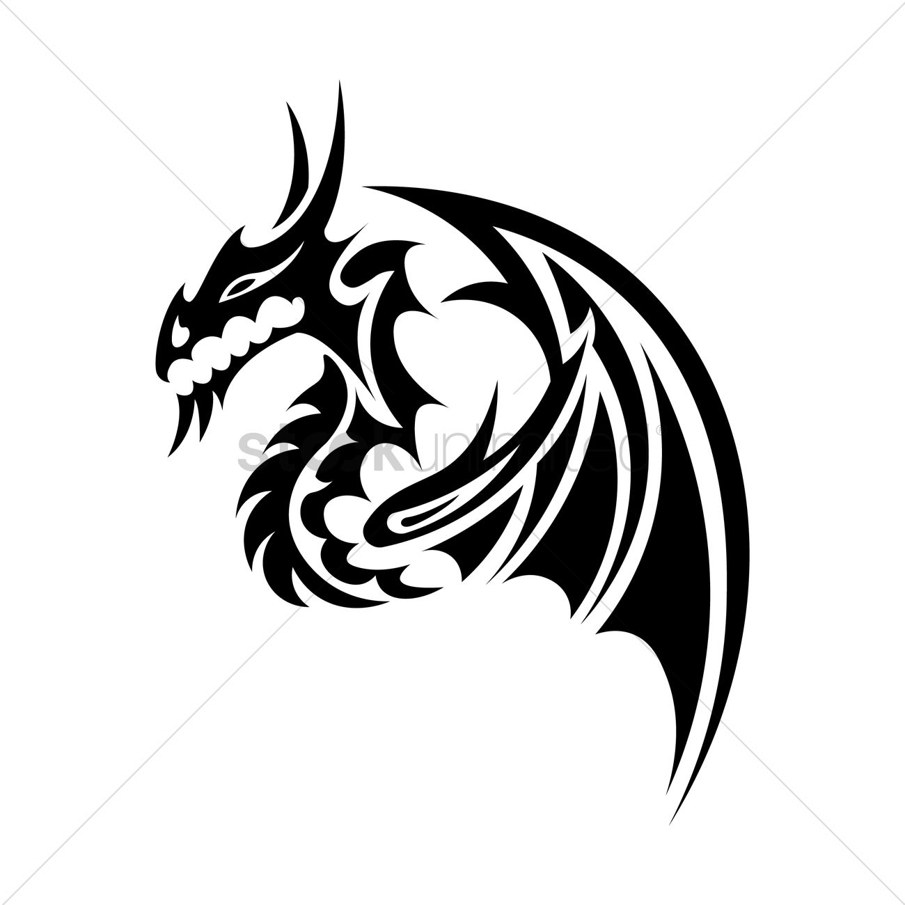 Dragon Tattoo Vector Image 1300x1300 Dragon Tattoo Vector Image