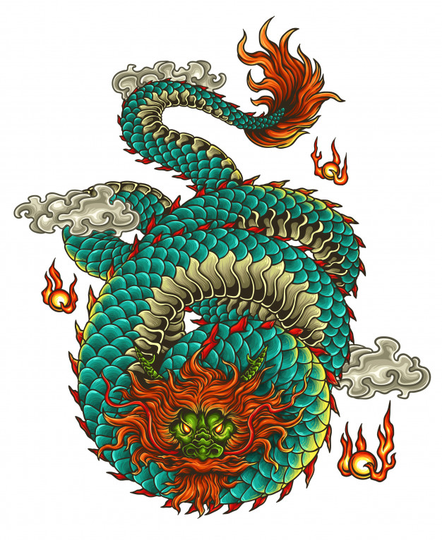 Dragon Tattoo Vector at Vectorified.com | Collection of Dragon Tattoo ...