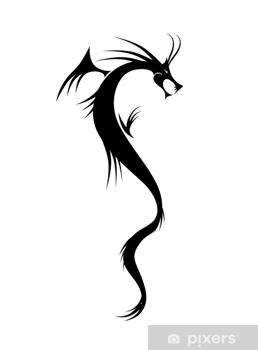 Dragon Tattoo Vector Illustration For Your Design Wall Mural 516x700 Dragon Tattoo Vector Illustration For Your Design Wall Mural