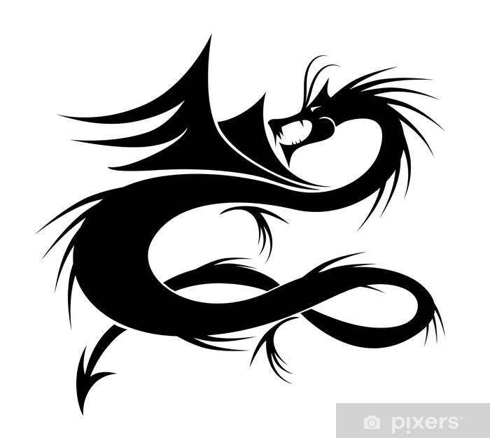 Dragon Tattoo Vector Illustration For Your Design Washable Wall 700x626 Dragon Tattoo Vector Illustration For Your Design Washable Wall