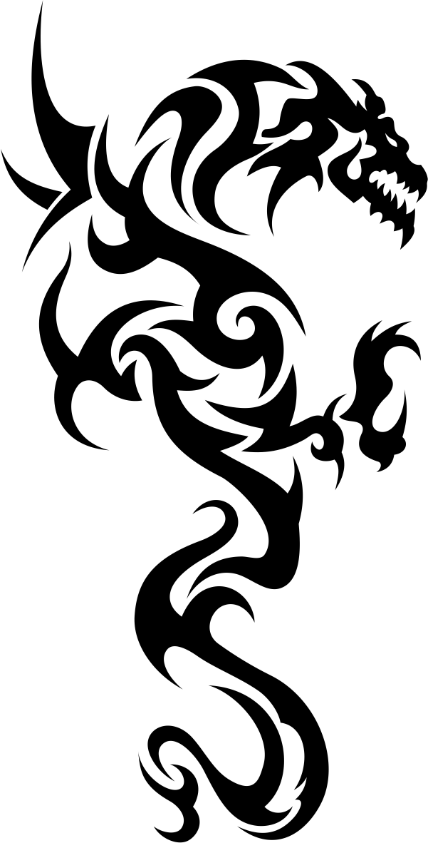 Tribal Dragon Tattoo Vector Free Vector Cdr Download 601x1182 Tribal Dragon Tattoo Vector Free Vector Cdr Download