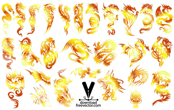 Vector Dragon Tattoo Vector Free Download 600x380 Vector Dragon Tattoo Vector Free Download