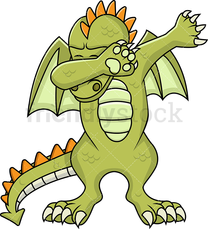 Dabbing Dragon Cartoon Vector Clipart 721x796 Dabbing Dragon Cartoon Vector Clipart