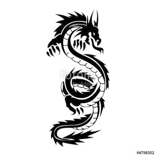 Dragon Vector Tatoo Stock Image And Royalty Free Vector 500x500 Dragon Vector Tatoo Stock Image And Royalty Free Vector