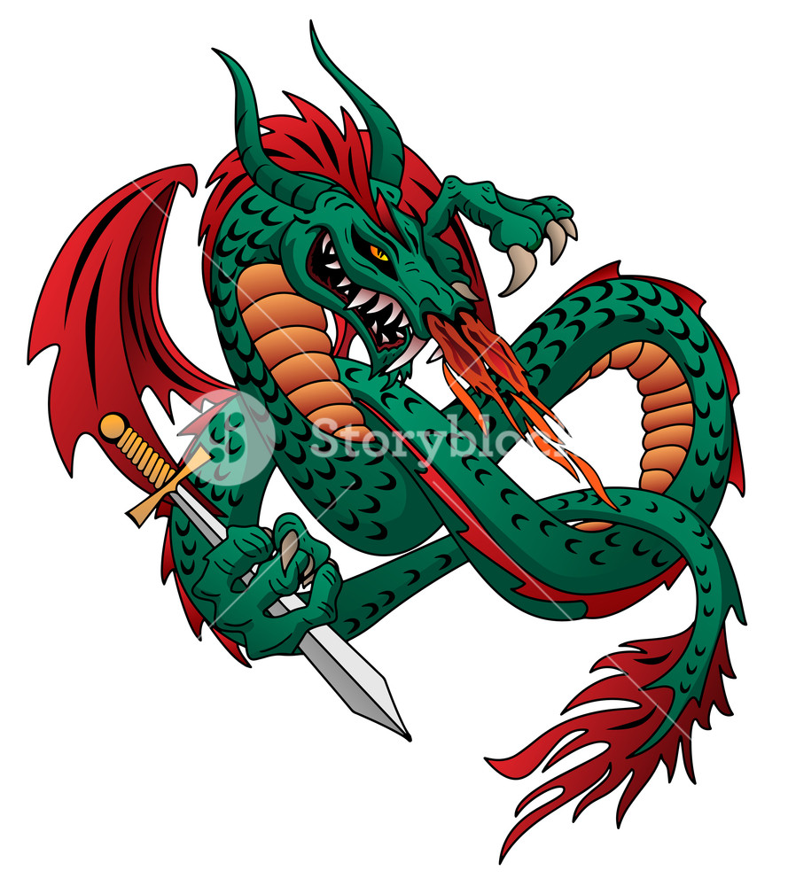 Flying Fire Breathing Dragon Vector Illustration Royalty Free 889x1000 Flying Fire Breathing Dragon Vector Illustration Royalty Free