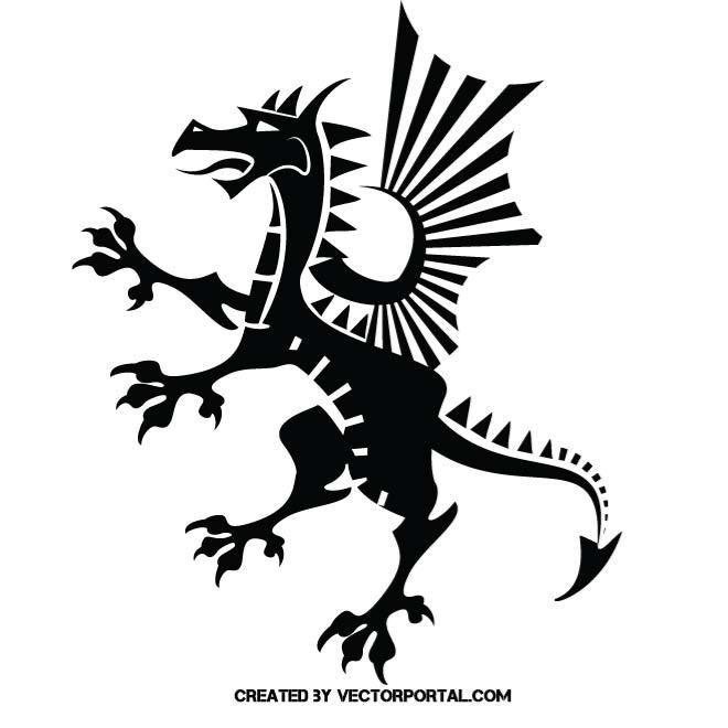 Heraldic Dragon Vector Silhouette Animal Vectors Free Vector 660x660 Heraldic Dragon Vector Silhouette Animal Vectors Free Vector