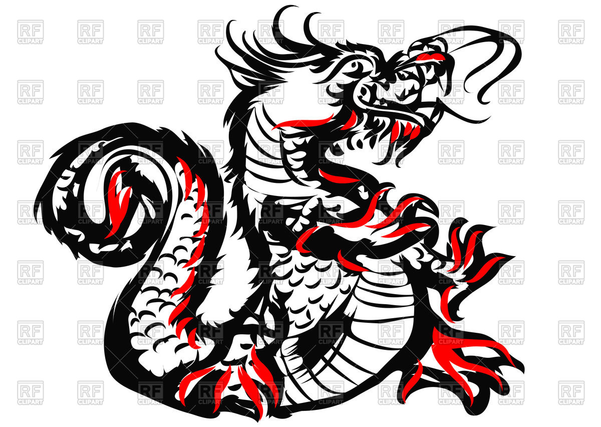 Sketch Of Chinese Dragon Vector Image Of Plants And Animals 1200x852 Sketch Of Chinese Dragon Vector Image Of Plants And Animals