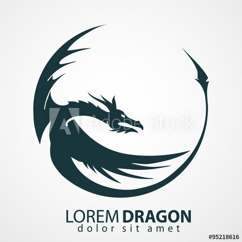 Dragon Vector Silhouette 500x500 Dragon Vector Silhouette