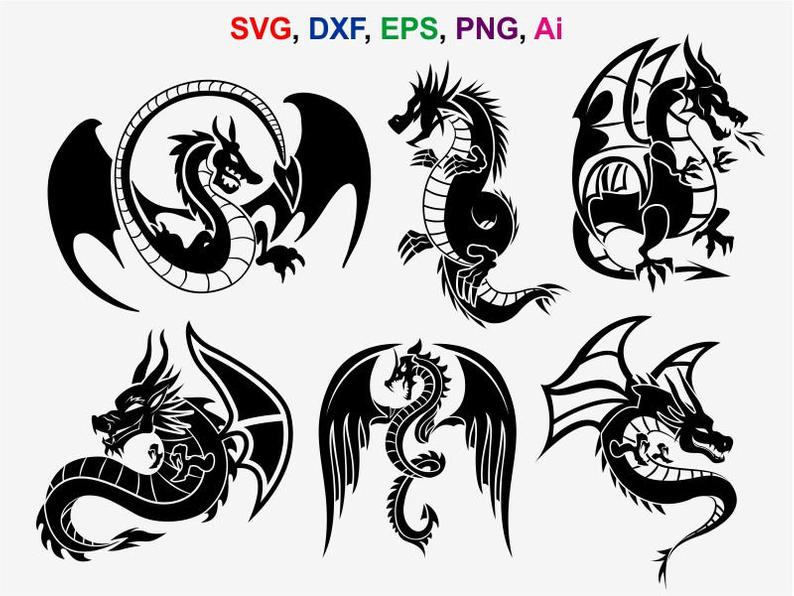 794x596 Dragon Dragon Clipart Dragon For Silhouette Etsy