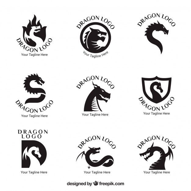 626x626 Dragon Logo Collection With Flat Design Free Vector Dragon Logo