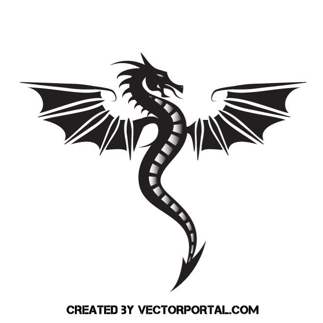 660x660 Dragon With Wings Vector Image