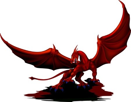 450x350 Red Dragon Wings Revealed Royalty Free Vector Graphics