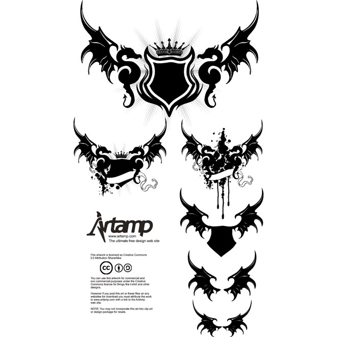 660x660 Dragon Wings Vector Set