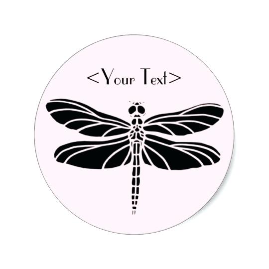 540x540 Dragonfly Silouette Silhouette Classic Round Sticker Vector Free