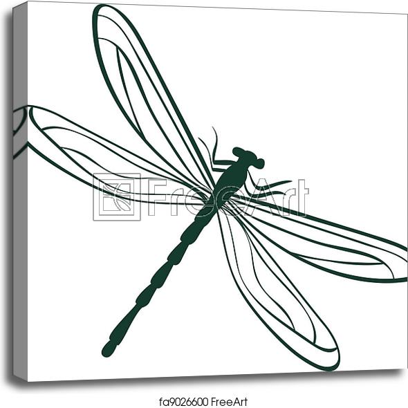 590x590 Canvas Print Of Abstract Dragonfly Vector Illustration Abstract