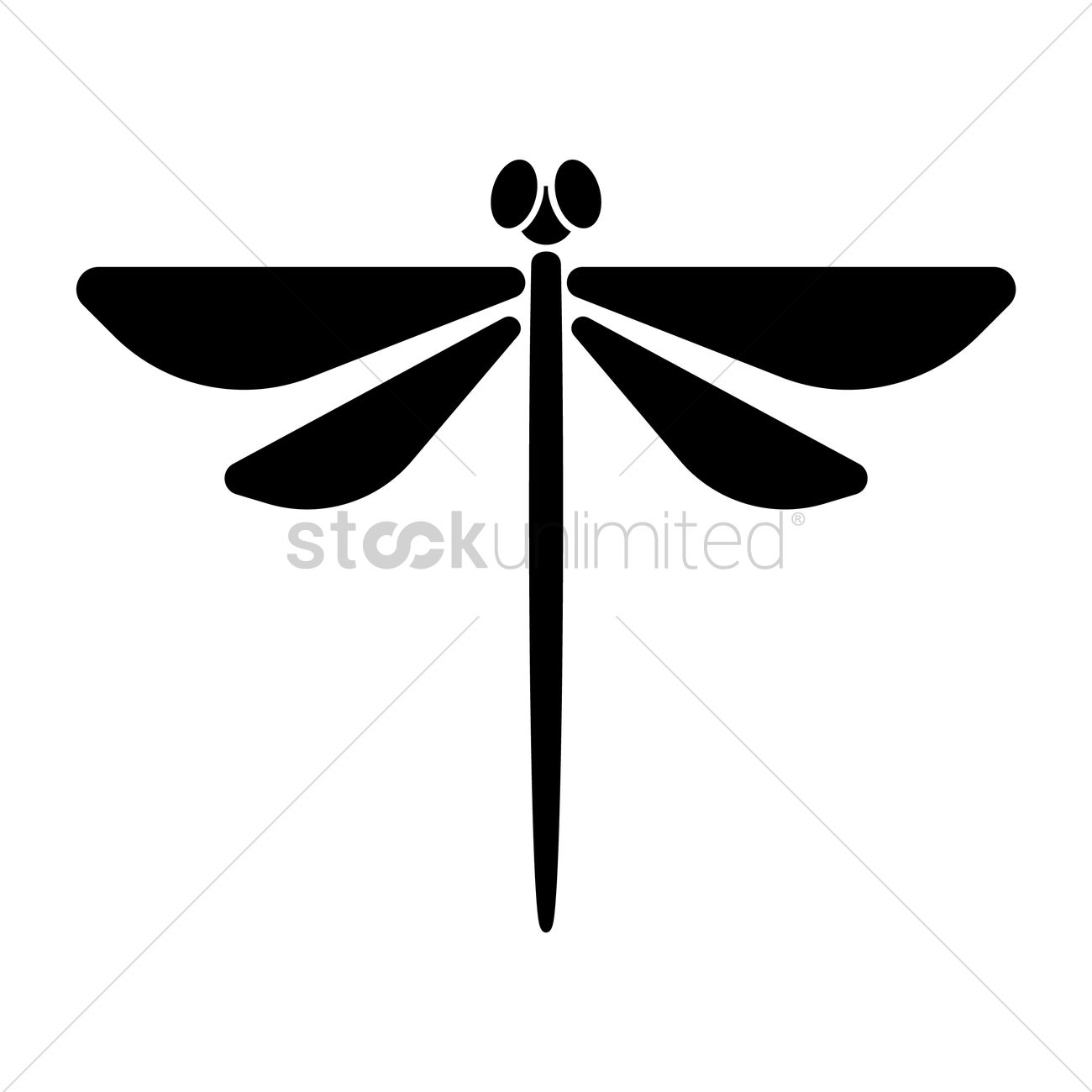 1300x1300 Silhouette Of Dragonfly Vector Image